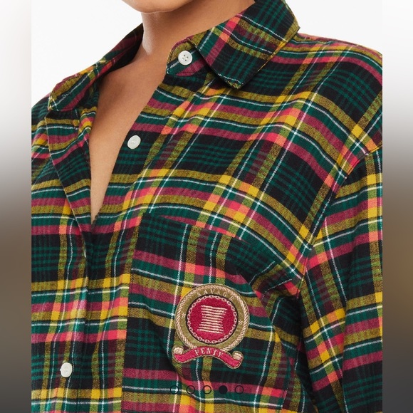 Fenty Tied Up Tartan PJ Raw Hem Sleep Shirt-size M NWT - Picture 4 of 5